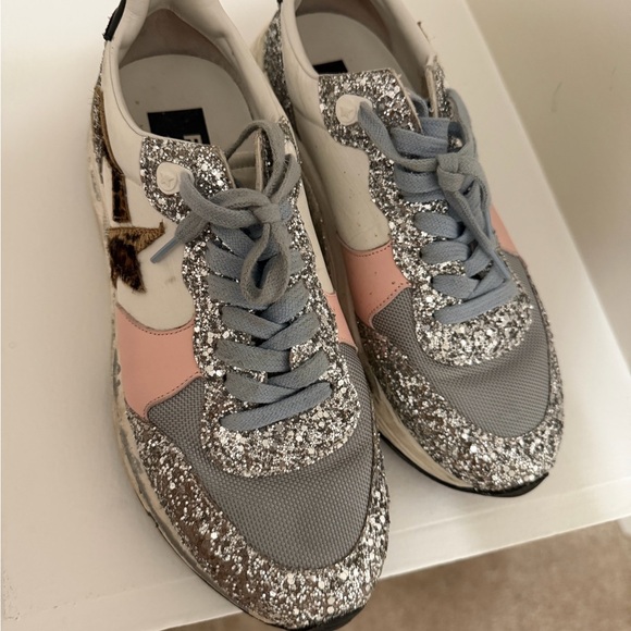 Golden Goose Running Sneaker - Metallic Glitter, Pink, and White - Picture 2 of 3